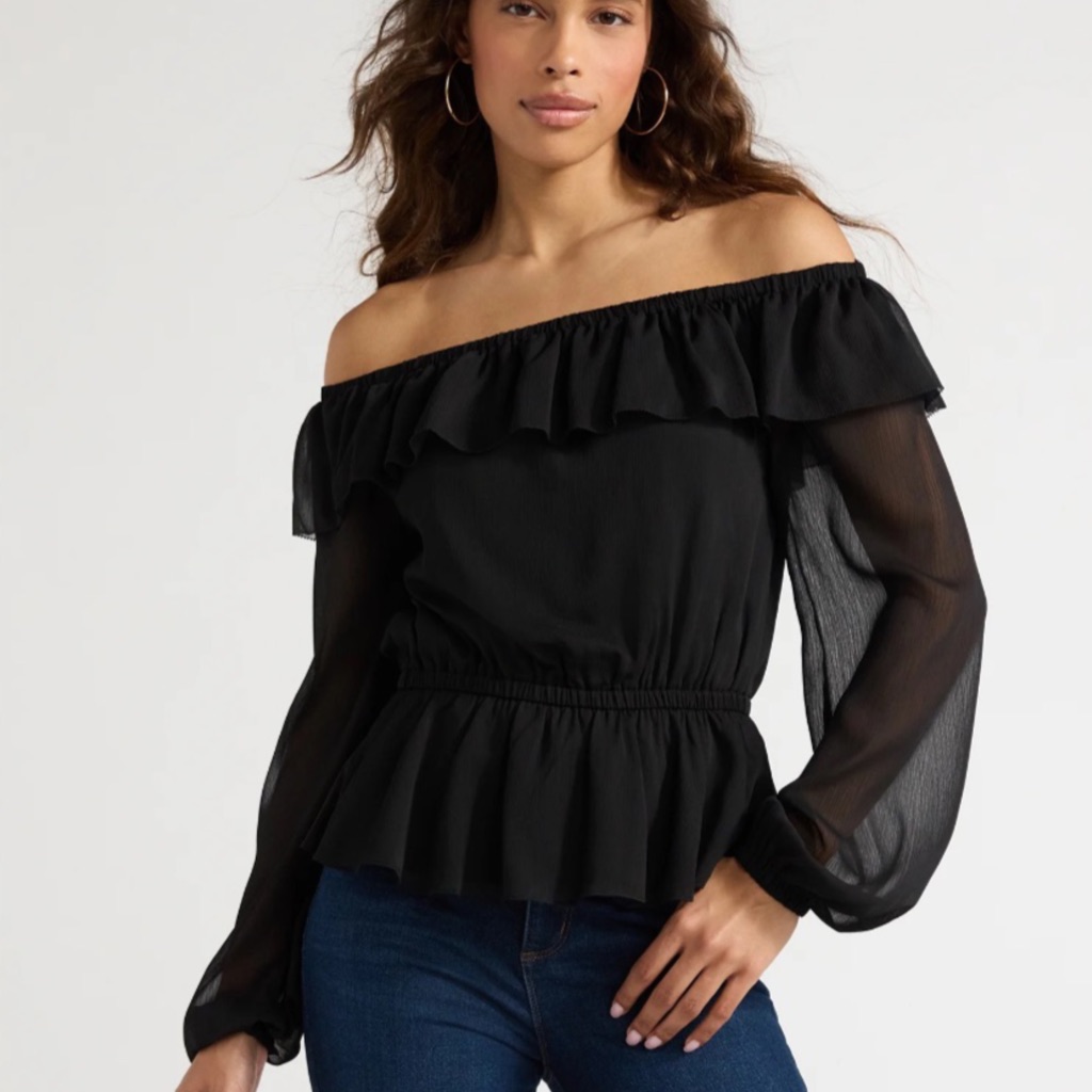 Shoulder Top With Long Sleeves (Last 2! Sizes M & L)